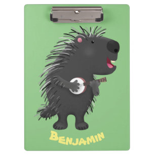 Pranchetas Porcupine engraçado bonito tocando cartum banjo