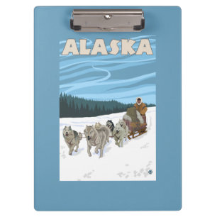 Pranchetas Poster das viagens vintage de AlaskaDogsledding