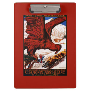 Pranchetas Poster olímpico de 1924 jogos do inverno