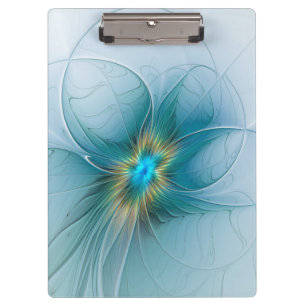 Pranchetas Pouca flor Dourado azul moderna do Fractal da