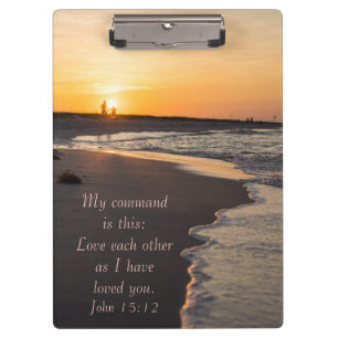 Pranchetas Praia casal Andando No Sunrise John 15 12