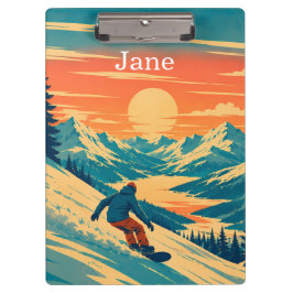 Pranchetas Prancha de Neve Personalizada Montanha Pôr do Sol