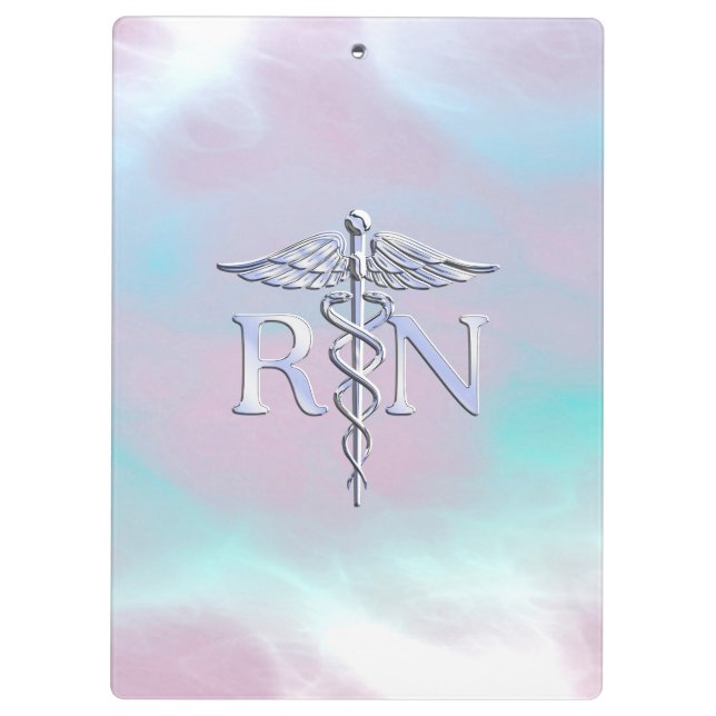 Pranchetas Prata Como RN Caduceus (Verso)