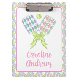 Pranchetas Preppy Watercolor Argyle Pickleball Paddles