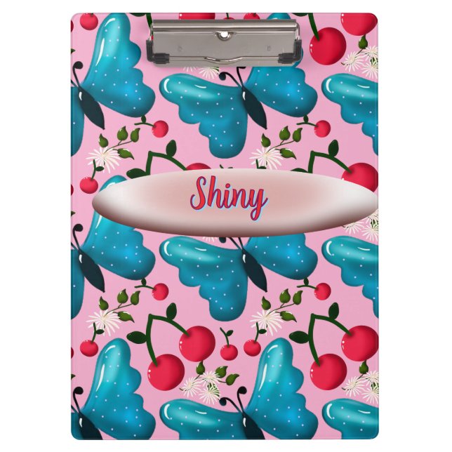 Pranchetas Presente com padrão floral de borboleta personaliz (Frente)