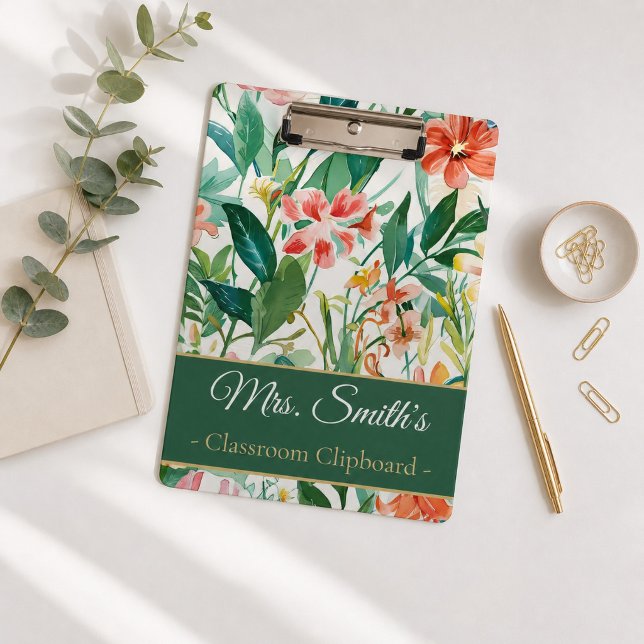 Pranchetas Presente de Apreciação para Professores Floral Per (Criador carregado)