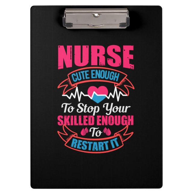 Pranchetas Presente de Enfermeira | Enfermeiro Suficiente Par (Frente)