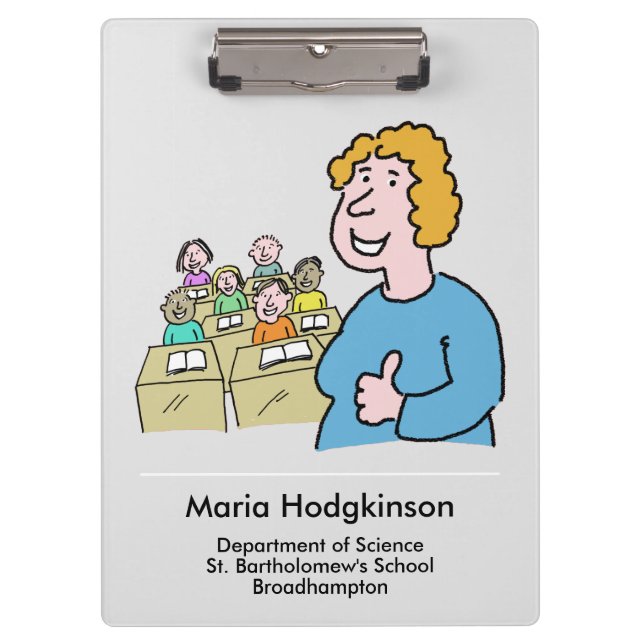 Pranchetas Presente para uma professora branca. Professora (Frente)