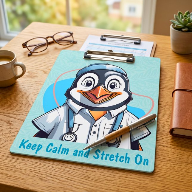 Pranchetas Presentes de Pinguim Fofo para Fisioterapeutas Méd (Cute Penguin Gifts for Physical Therapists Doctors Clipboard)