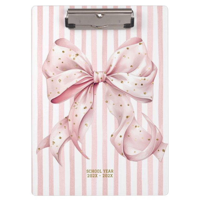 Pranchetas Pretty Pink Gold Confetti Bow  (Frente)