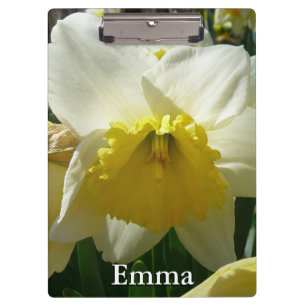 Pranchetas Primavera Floral de Daffodilo Amarelo e Branco