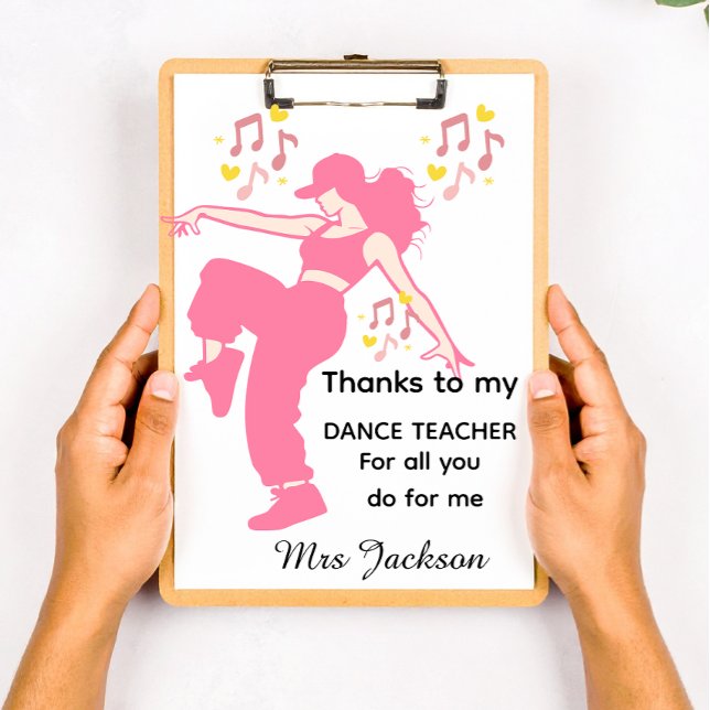 Pranchetas Professor de Dança Personalizado, agradecimento ao (Criador carregado)