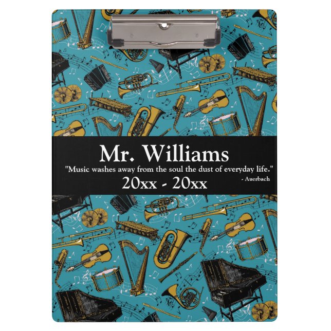 Pranchetas Professor De Música, De Volta À Escola, Instrument (Frente)