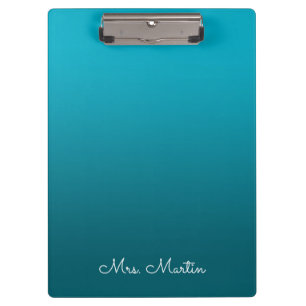 Pranchetas Professor Personalizado Gradiente Azul Teal Escuro