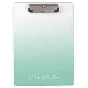 Pranchetas Professora Personalizada Gradiente Leve-Teal