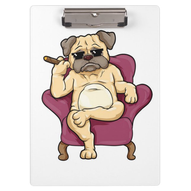 Pranchetas Pug Smoking Cigar | Cachorro Legal (Frente)