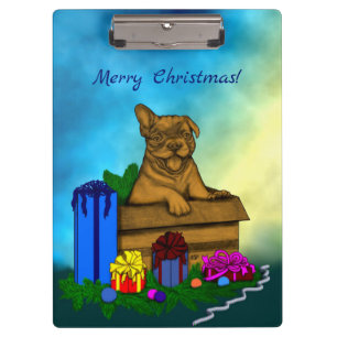 Pranchetas Puppy em uma caixa, Merry Xmas