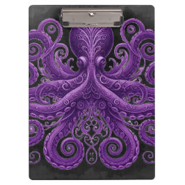 Pranchetas Purple Octopus Victorian Steampunk Kraken 