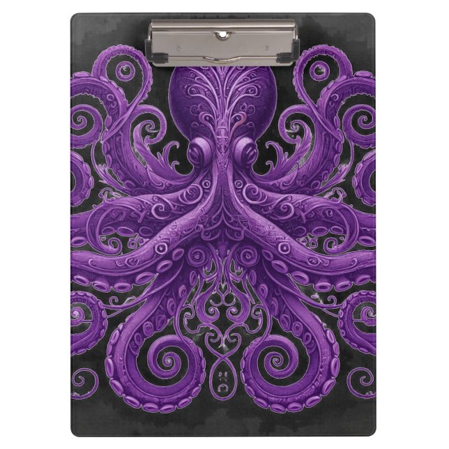 Pranchetas Purple Octopus Victorian Steampunk Kraken  (Frente)
