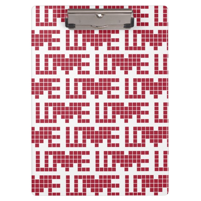 Pranchetas Quadrados de letras de amor vermelho fofo (Frente)