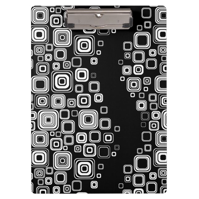 Pranchetas Quadrados preto e branco retros (Frente)