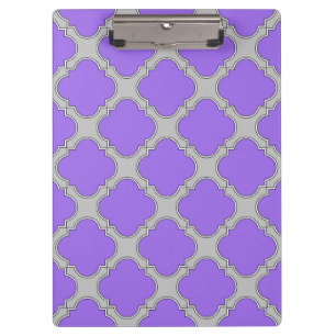 Pranchetas Quatrefoil, púrpura e cinza