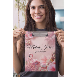 Pranchetas Quinceañera de Flamingo Tropical, personalizado