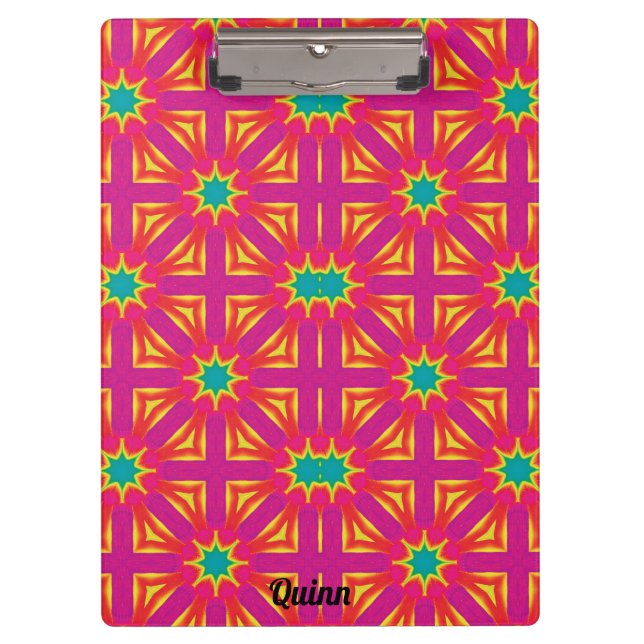 Pranchetas QUINN ~ design amarelo, azul, vermelho e rosa (Frente)