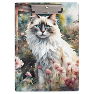 Pranchetas Ragdoll Cat no jardim inglês