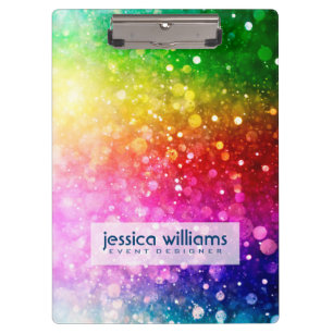 Pranchetas Rainbow Colors Bokeh Glitter