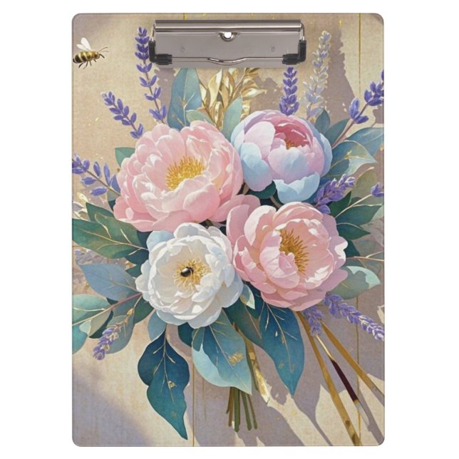 Pranchetas Ramalhete floral peônias lavanda (Frente)