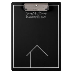 Pranchetas Real Estate House Black White Realator