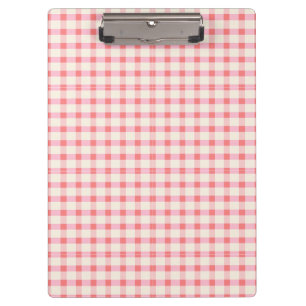 Pranchetas Receitas de Gingham Rosa Bege Xadrez Fofo Feminino