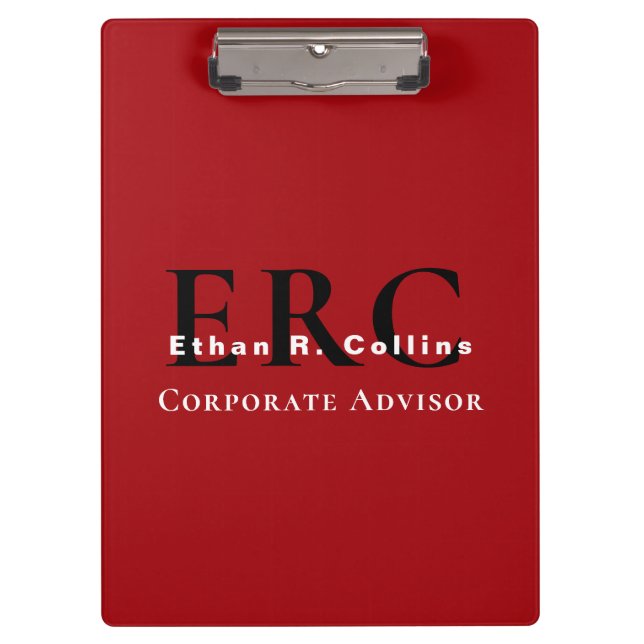 Pranchetas Red Black 3-Letter Logo Monogram clipboard (Frente)