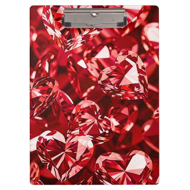 Pranchetas Red Crystal Diamond Hearts (Frente)