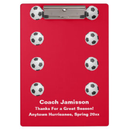 Pranchetas Red, Obrigado Treinador, Nome, Bola De Futebol.