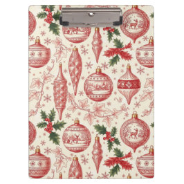 Pranchetas Red Toile Chinoiserie Christmas Ornaments