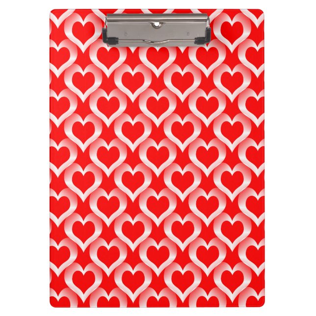 Pranchetas Red White Hearts Pattern (Frente)