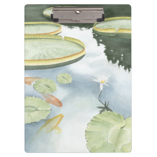 Pranchetas Reflexo de Koi Pond com Peixes e Lírios