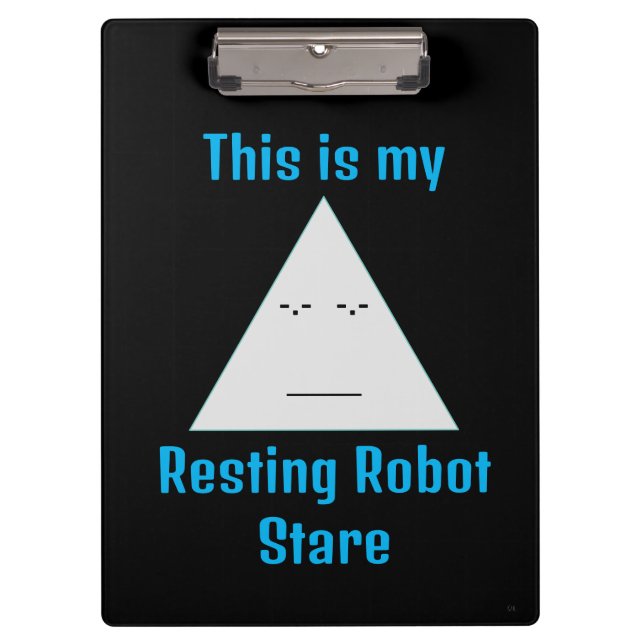 Pranchetas Resting Robot Stare - Área de transferência (Frente)