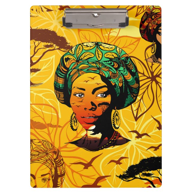 Pranchetas Retrato de Mulher Africana com Sunset (Frente)