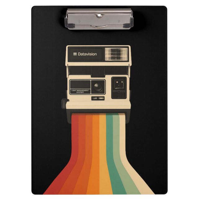 Pranchetas Retro Camera with Rainbow Print (Frente)