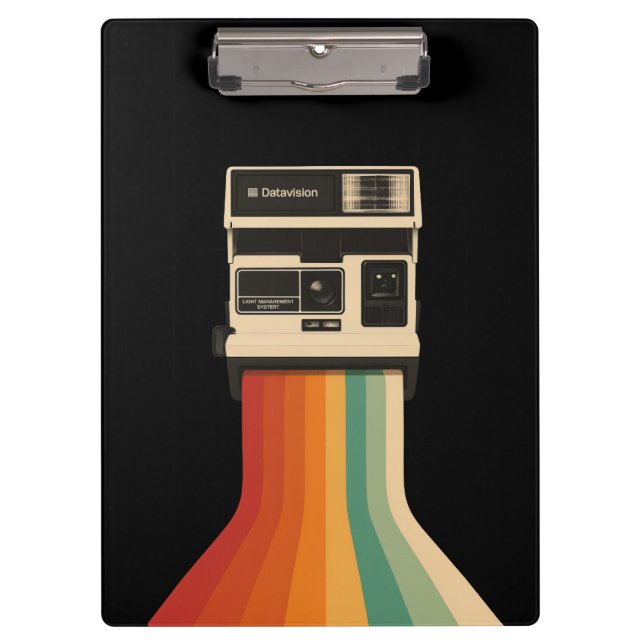Pranchetas Retro Camera with Rainbow Print (Frente)