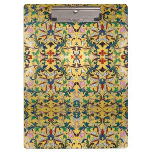 Pranchetas Retro Vintage Yellow Floral Minton Azulejo Botânic