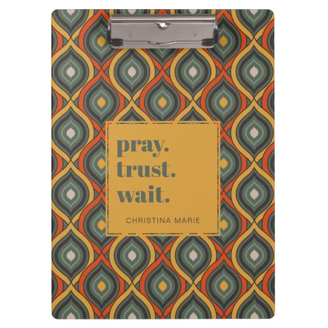 Pranchetas Reze Trust Wait Retro Ikat Green Dourado (Frente)