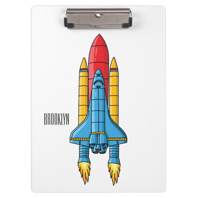 Pranchetas Rocket ship cartoon illustration  (Frente)