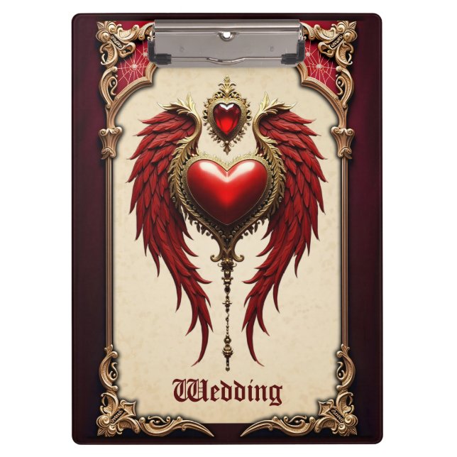 Pranchetas Romance venenoso com coração e asas. (Frente)