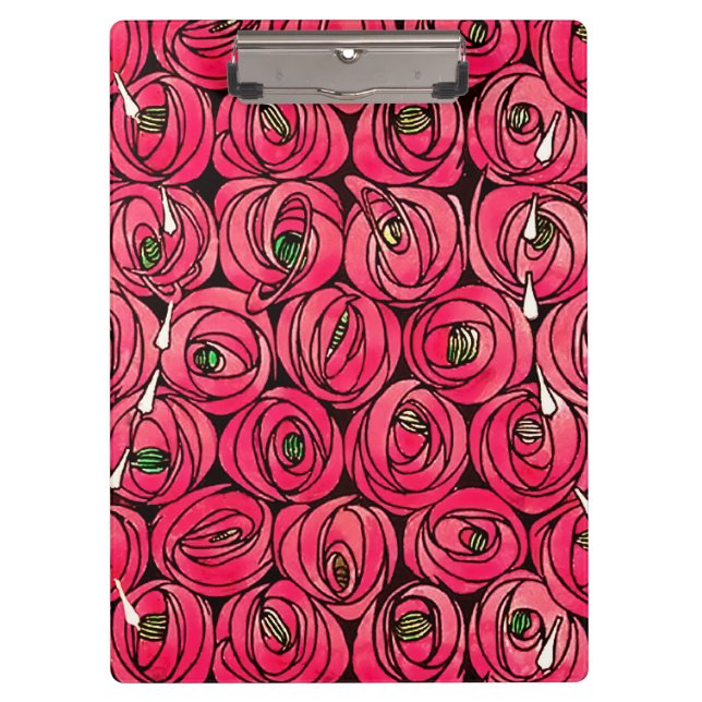 Pranchetas Rosa Art Nouveau Rennie Macintosh Graphic (Frente)