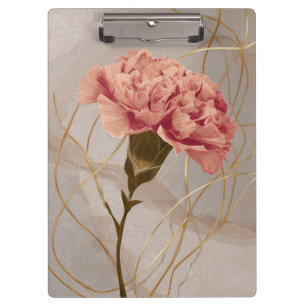 Pranchetas Rosa Bege Cravo Floral Dourado