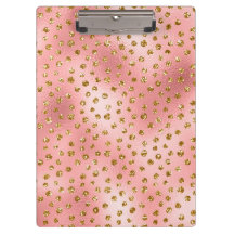 Rosa Claro Ombre & Dourado Glam Glitter Pontos Pol